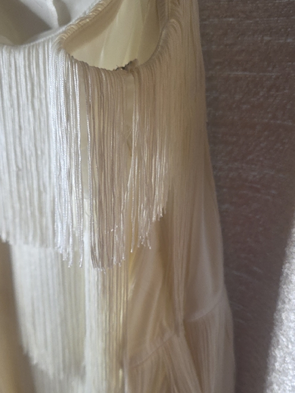 Abercrombie & Fitch Cream Fringe Mini Dress - Picture 3 of 5